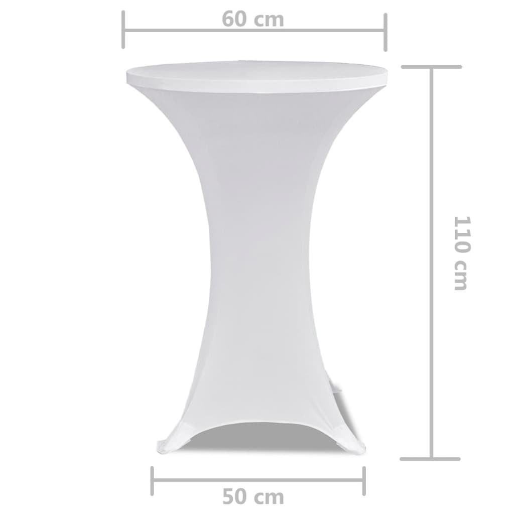 vidaXL Obrus na stół barowy Ø 60 cm, biały, elastyczny, 2 szt.