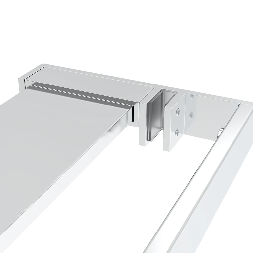 vidaXL Ścianka prysznicowa z półką, chrom, 100x195 cm, ESG i aluminium