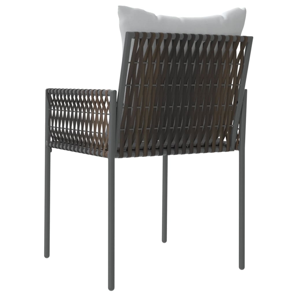 vidaXL Krzesła ogrodowe z poduszkami, 6 szt., brązowe, 54x61x83 cm