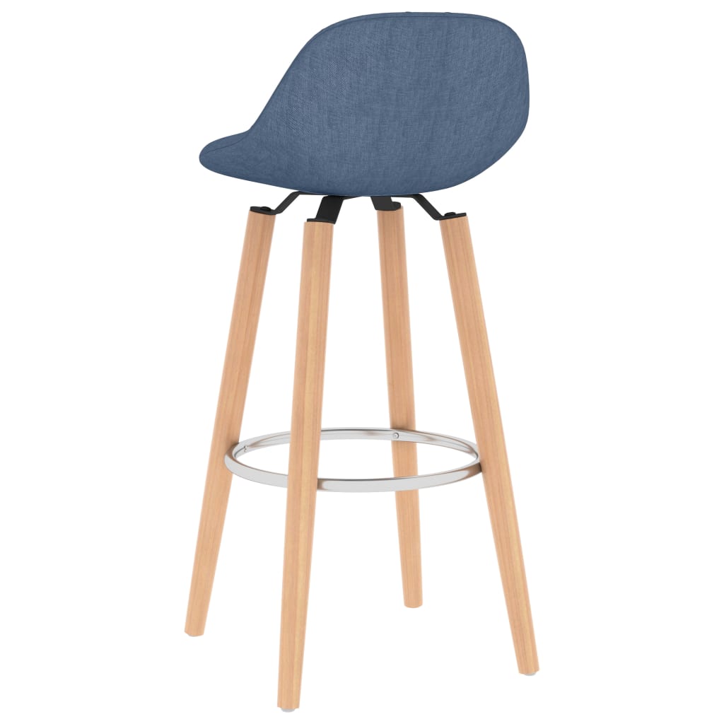 vidaXL Krzesła barowe, 2 szt., niebieskie, tapicerowane tkaniną