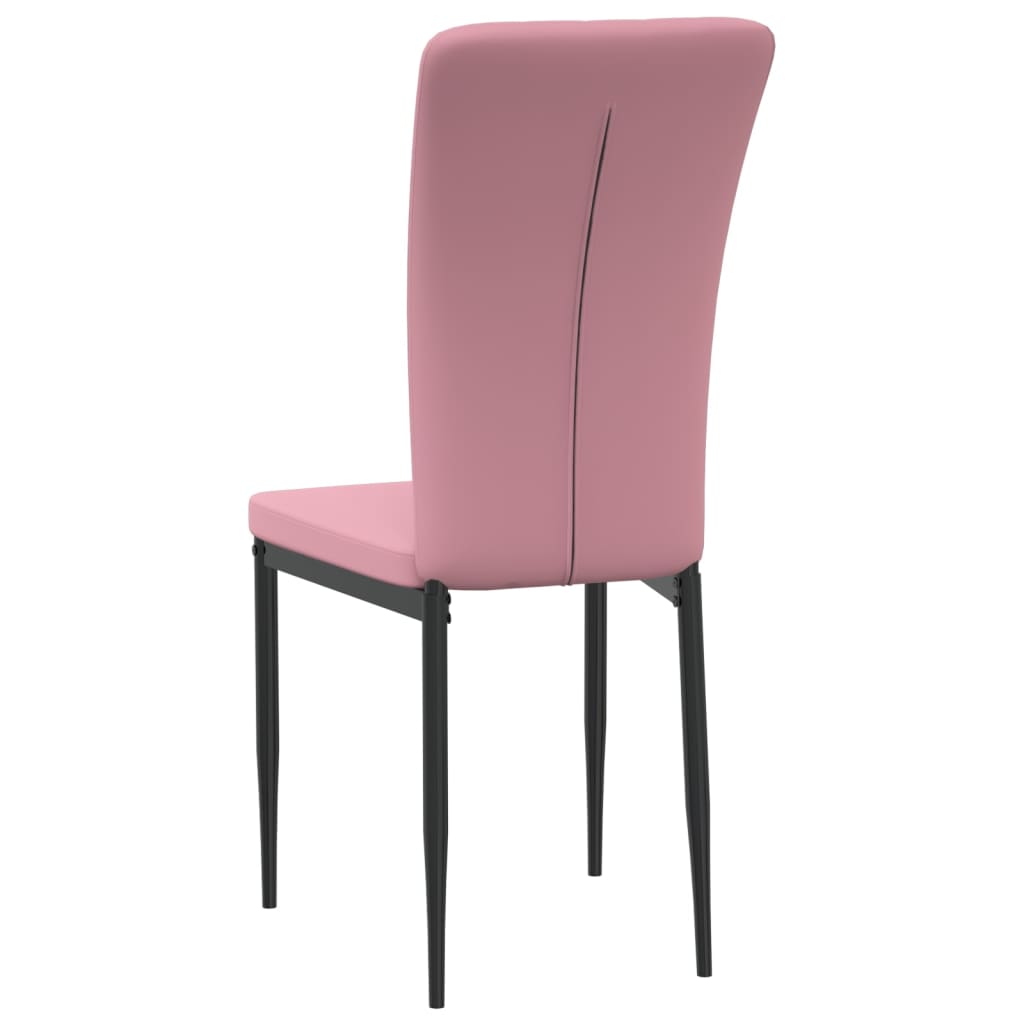 vidaXL Krzesła stołowe, 4 szt., różowe, obite aksamitem