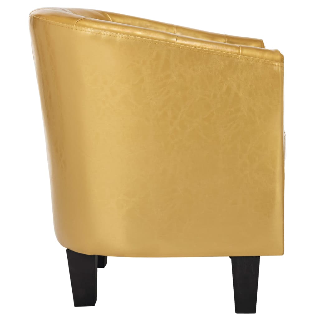 vidaXL Fotel klubowy, lśniący złoty, sztuczna skóra