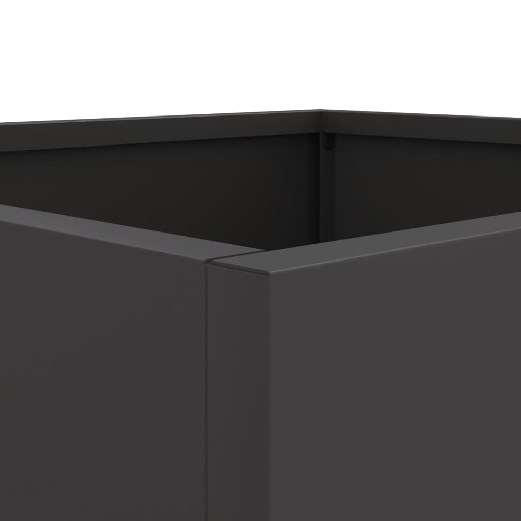 vidaXL Donice, 2 szt., czarne, 49x47x46 cm, stal walcowana na zimno