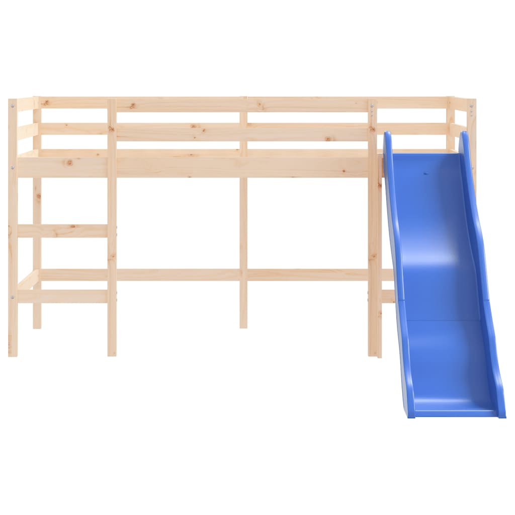 vidaXL Rama łóżka dla dzieci, ze zjeżdżalnią, 80x200 cm, lita sosna