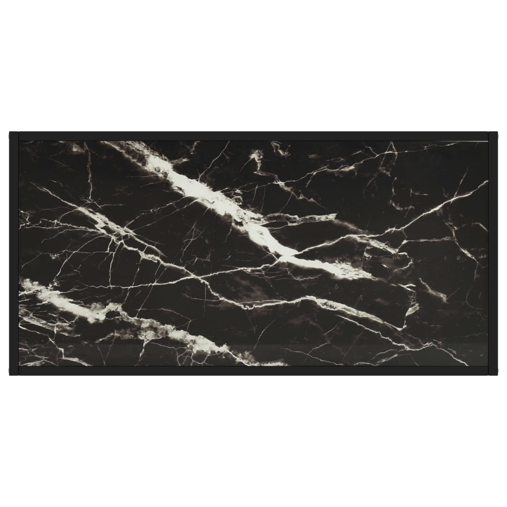 vidaXL Stolik kawowy, szkło w kolorze czarny marmur, 100x50x35 cm
