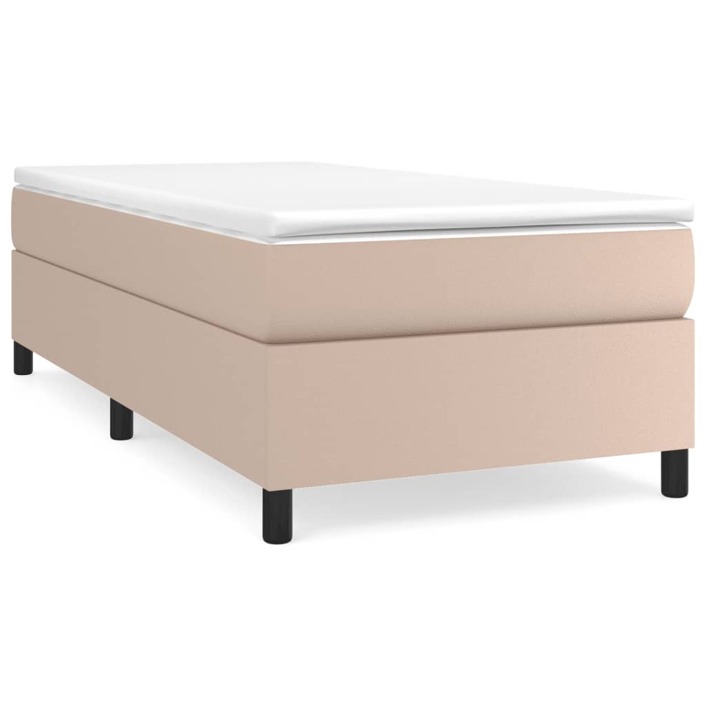 vidaXL Rama łóżka, cappuccino, 90x190 cm, obita sztuczną skórą