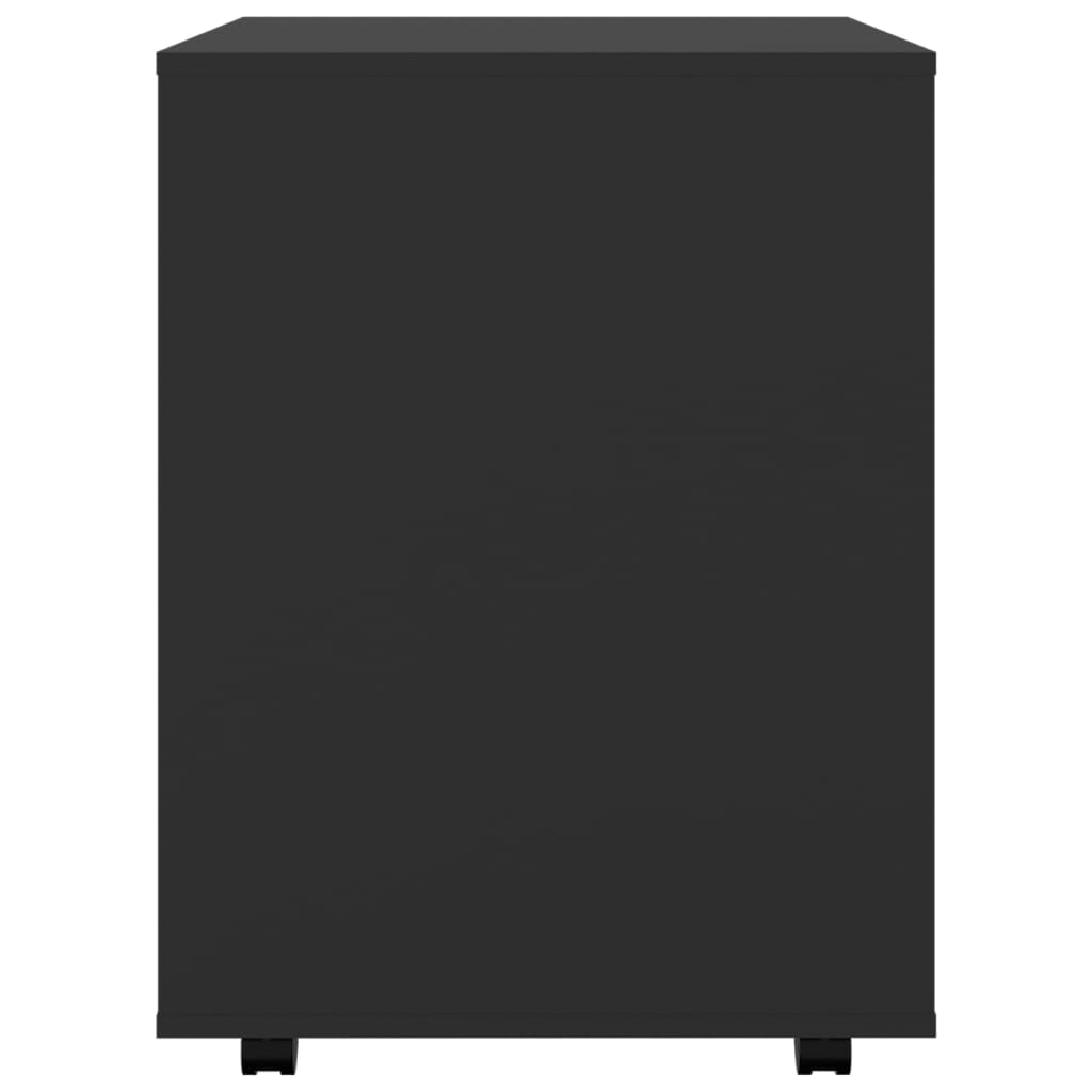 vidaXL Szafka na kółkach, czarna, 60x53x72 cm, materiał drewnopochodny