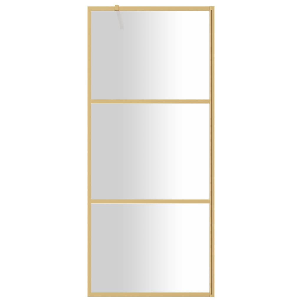 vidaXL Ścianka prysznicowa, przezroczyste szkło ESG, złota, 80x195 cm