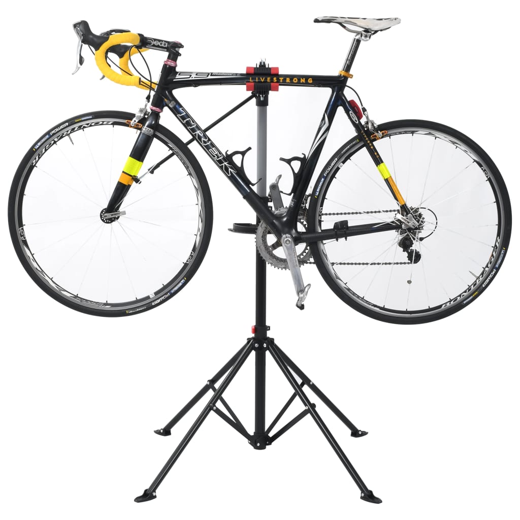 vidaXL Stojak do naprawy roweru, 103x103x(115-200) cm, stalowy, czarny