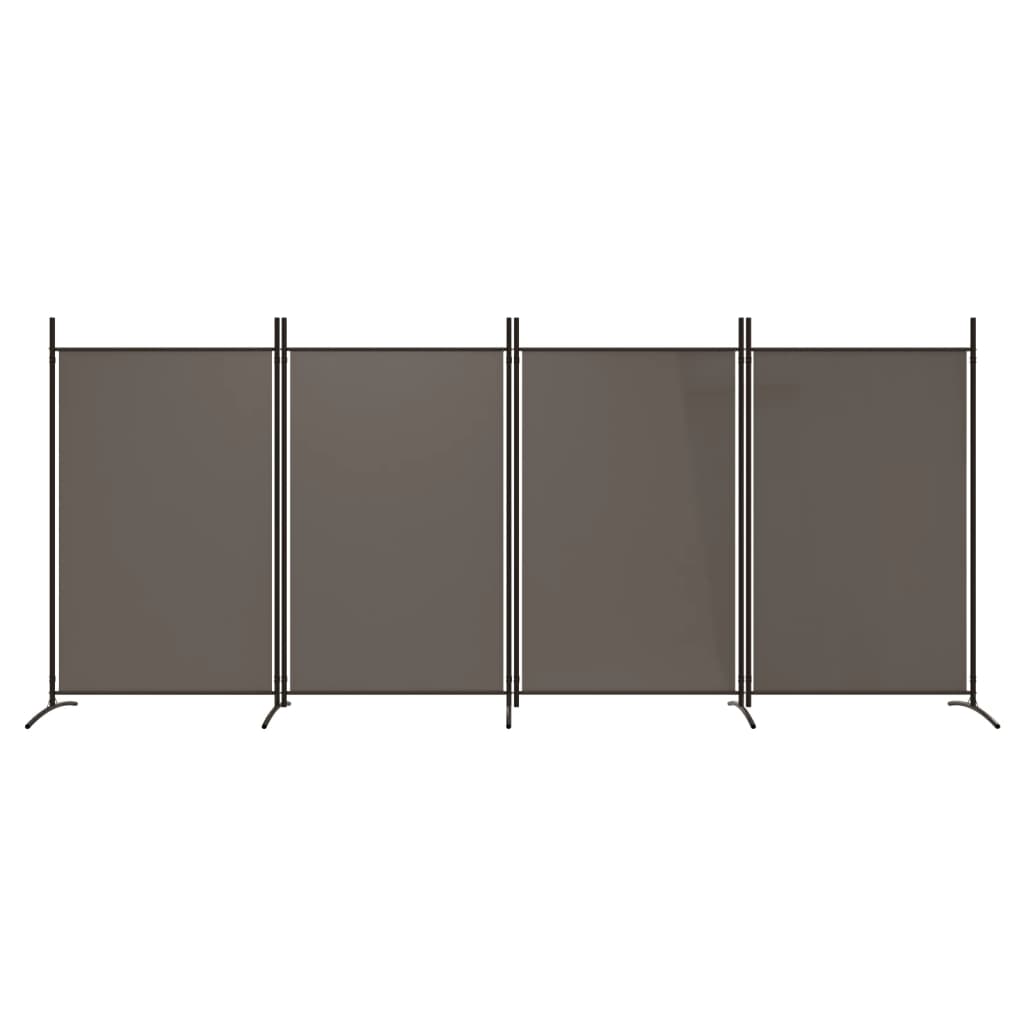 vidaXL Parawan 4-panelowy, antracytowy, 346x180 cm, tkanina