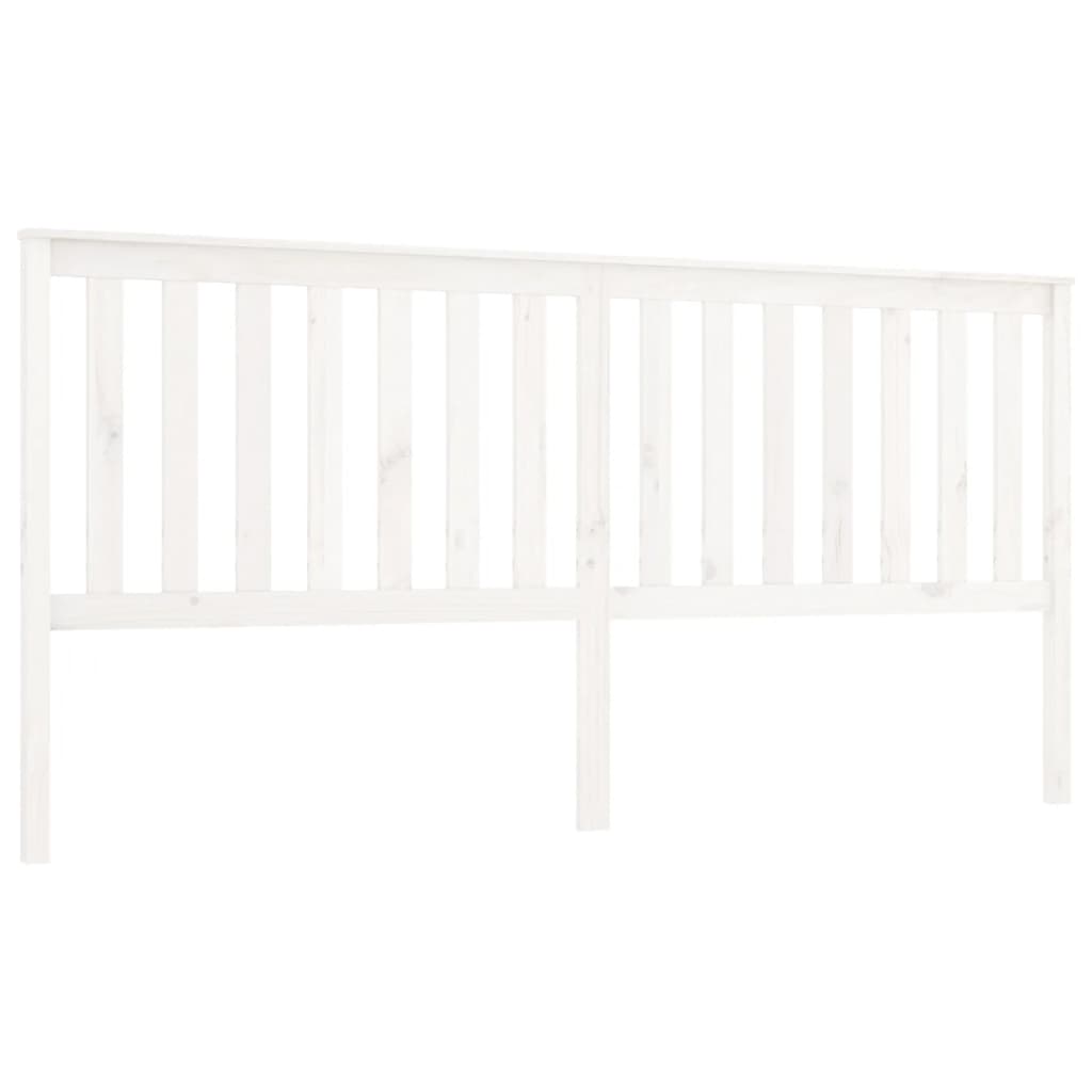 vidaXL Wezgłowie łóżka, białe, 206x6x101 cm, lite drewno sosnowe