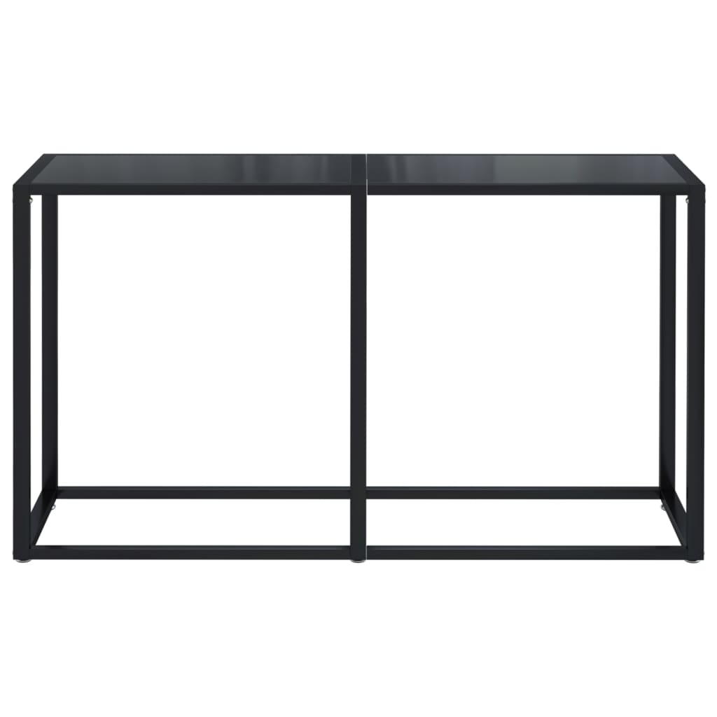 vidaXL Konsola, czarna, 140x35x75,5 cm, szkło hartowane