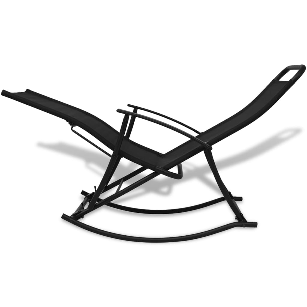 vidaXL Bujane krzesło ogrodowe, stal i tworzywo textilene, czarne