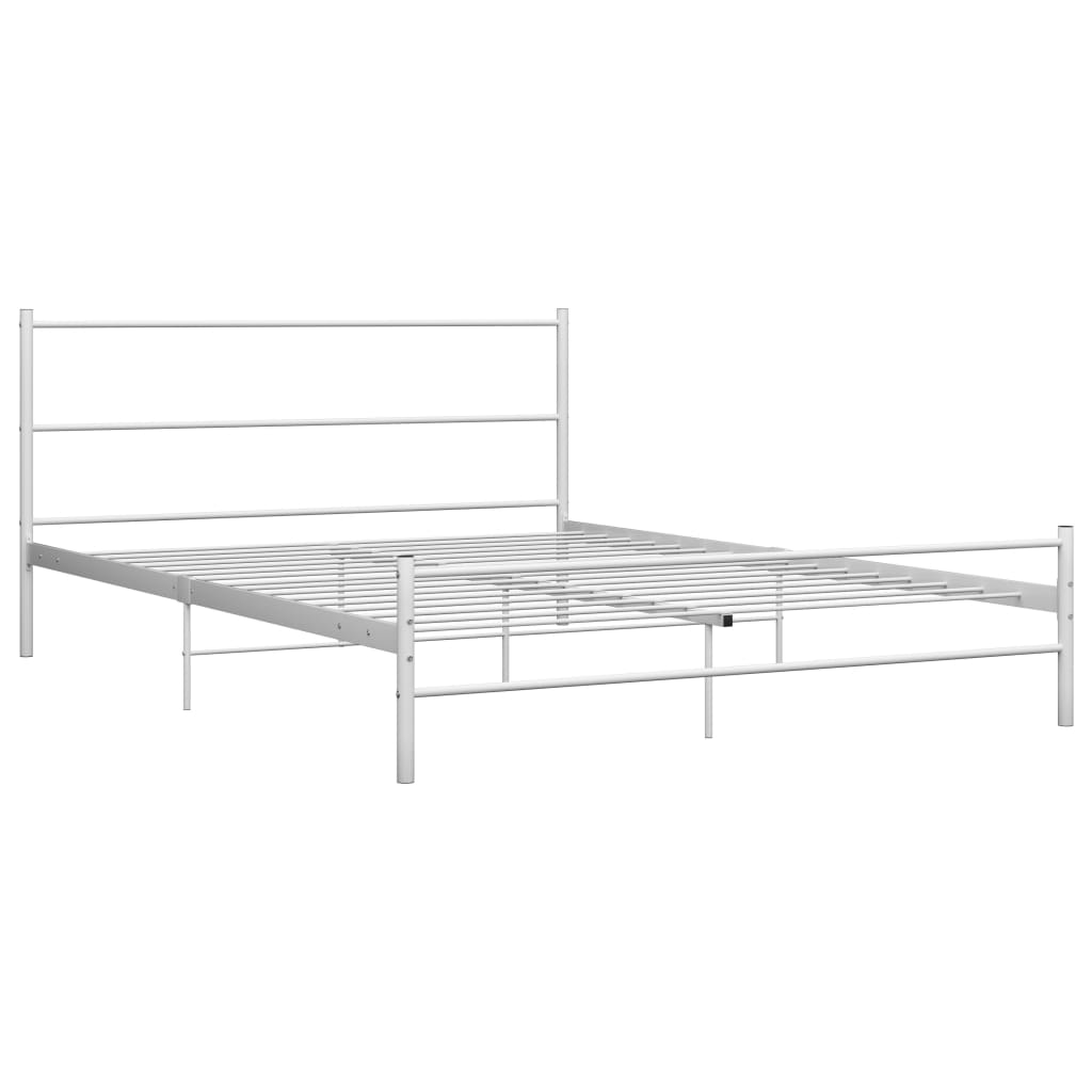 vidaXL Rama łóżka, biała, metalowa, 120 x 200 cm