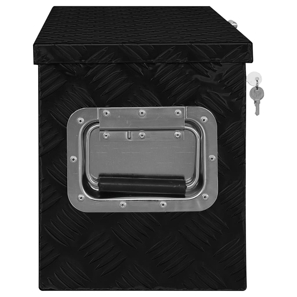 vidaXL Skrzynia aluminiowa, 80 x 30 x 35 cm, czarna