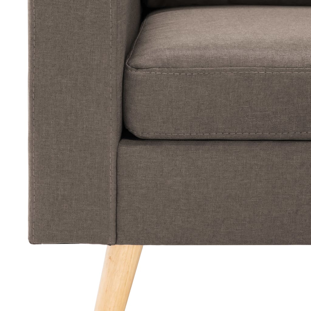 vidaXL 3-osobowa sofa z podnóżkiem, kolor taupe, tapicerowana tkaniną