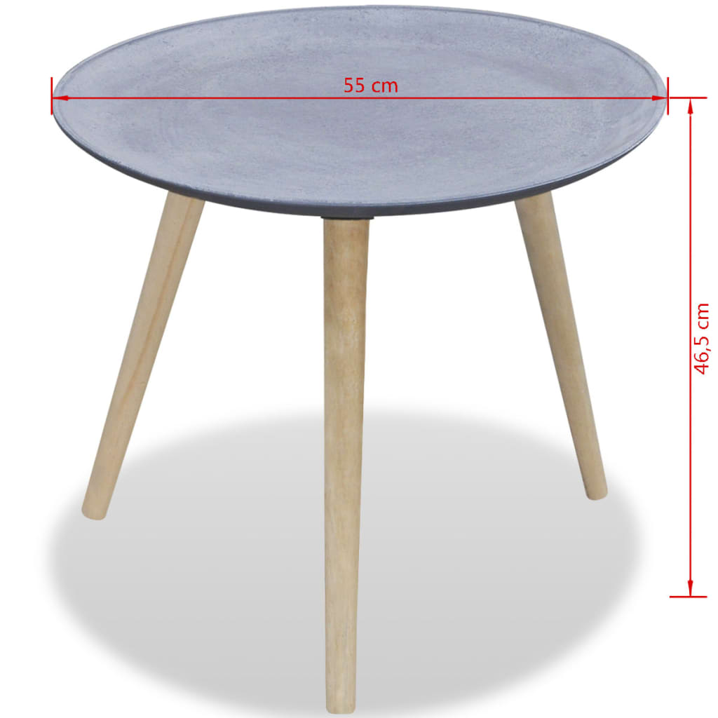 vidaXL Okrągły stolik boczny, szary, przypominający betonowy