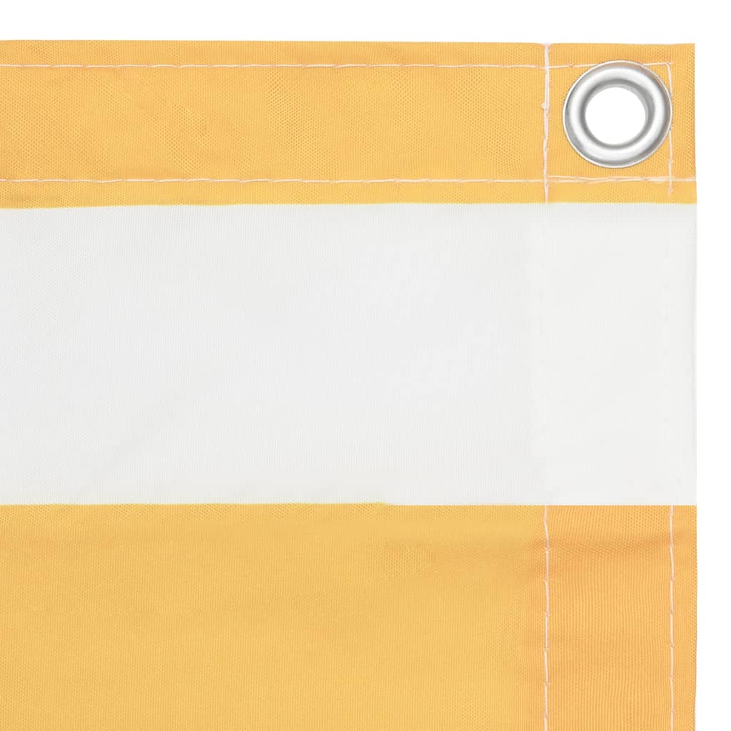 vidaXL Parawan balkonowy, biało-żółty, 75x400 cm, tkanina Oxford