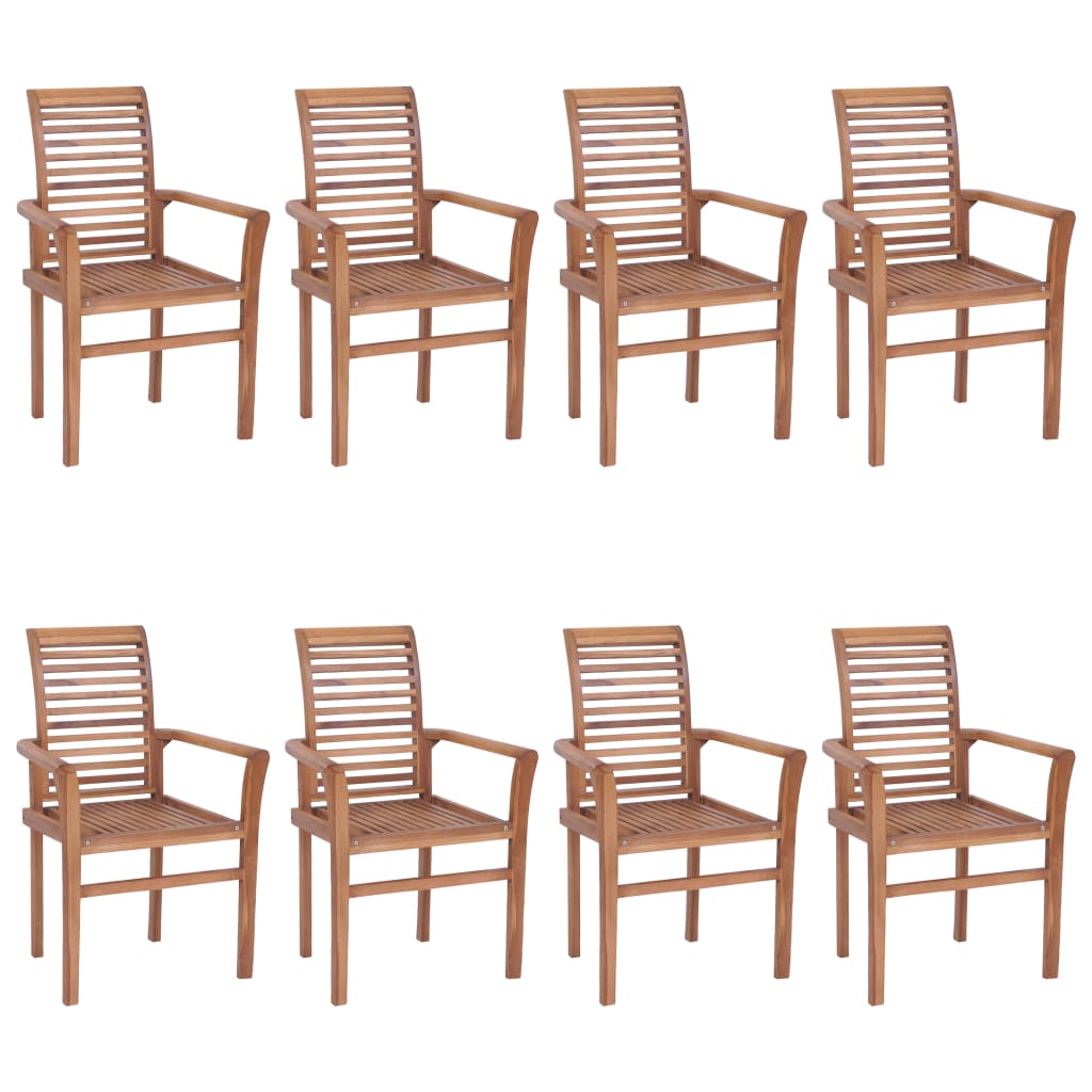 vidaXL Krzesła stołowe 8 szt., z szarymi poduszkami, drewno tekowe