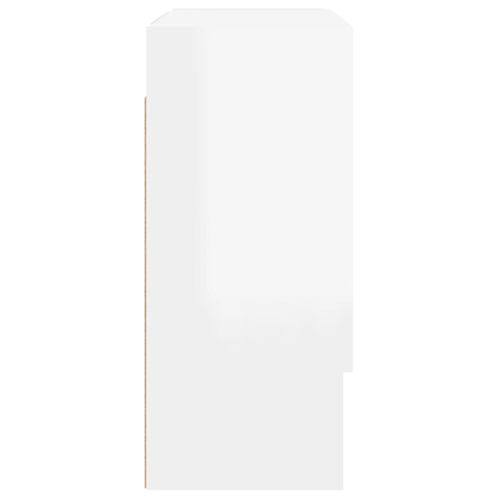 vidaXL Szafka wisząca, biała na wysoki połysk, 60x31x70 cm