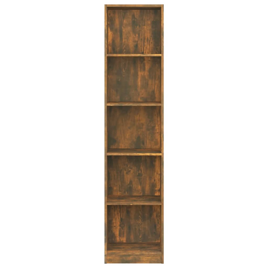 vidaXL Regał na książki z 5 półkami, przydymiony dąb, 40x24x175 cm