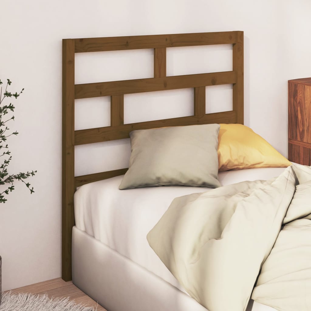 vidaXL Wezgłowie łóżka, brązowe, 96x4x100 cm, lite drewno sosnowe