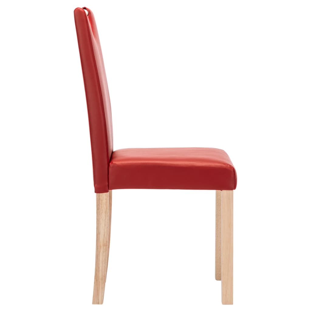 vidaXL Krzesła stołowe, 4 szt., winna czerwień, obite sztuczną skórą