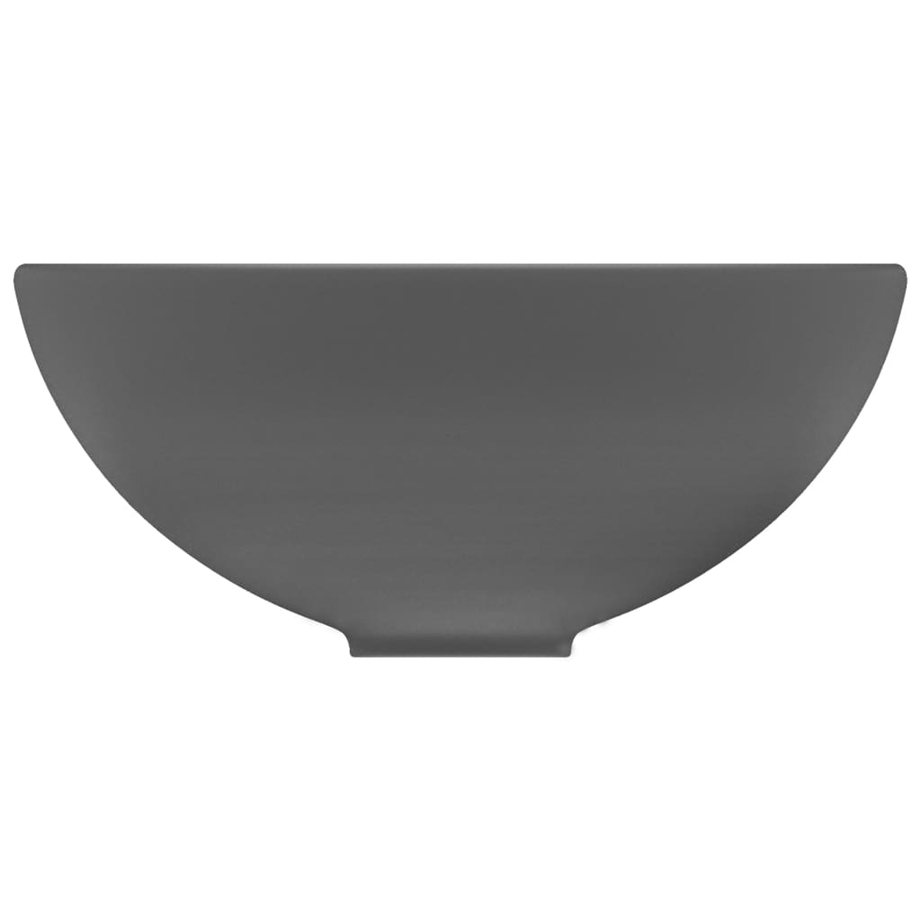 vidaXL Okrągła umywalka łazienkowa, matowa ciemnoszara, 32,5 x 14 cm