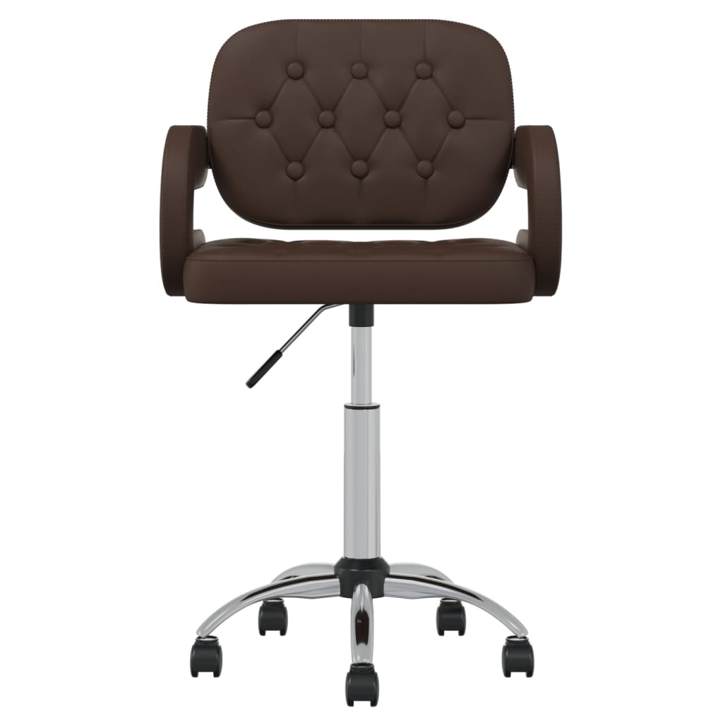 vidaXL Obrotowe krzesło biurowe, brązowe, sztuczna skóra