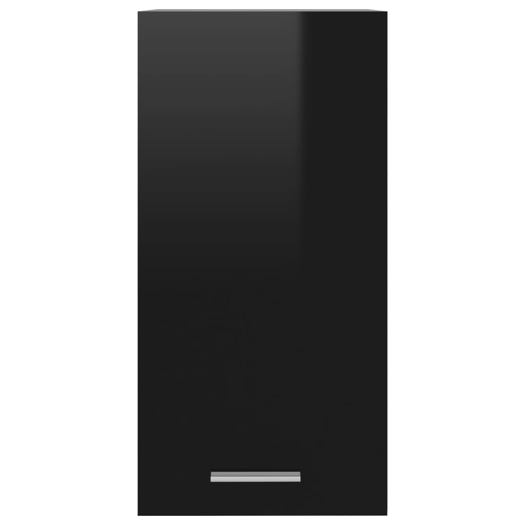 vidaXL Szafka wisząca, wysoki połysk, czarna, 29,5x31x60 cm