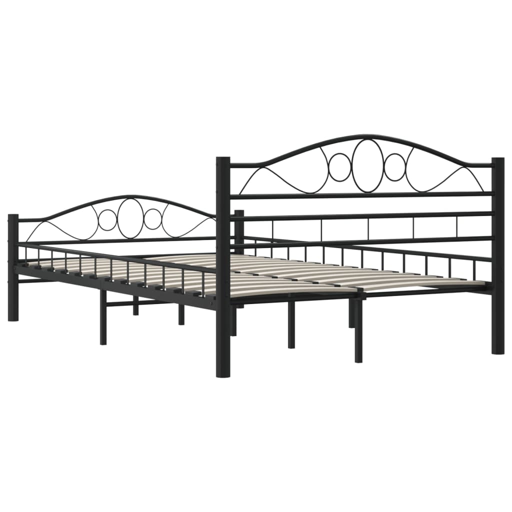 vidaXL Rama łóżka, czarna, stalowa, 120 x 200 cm