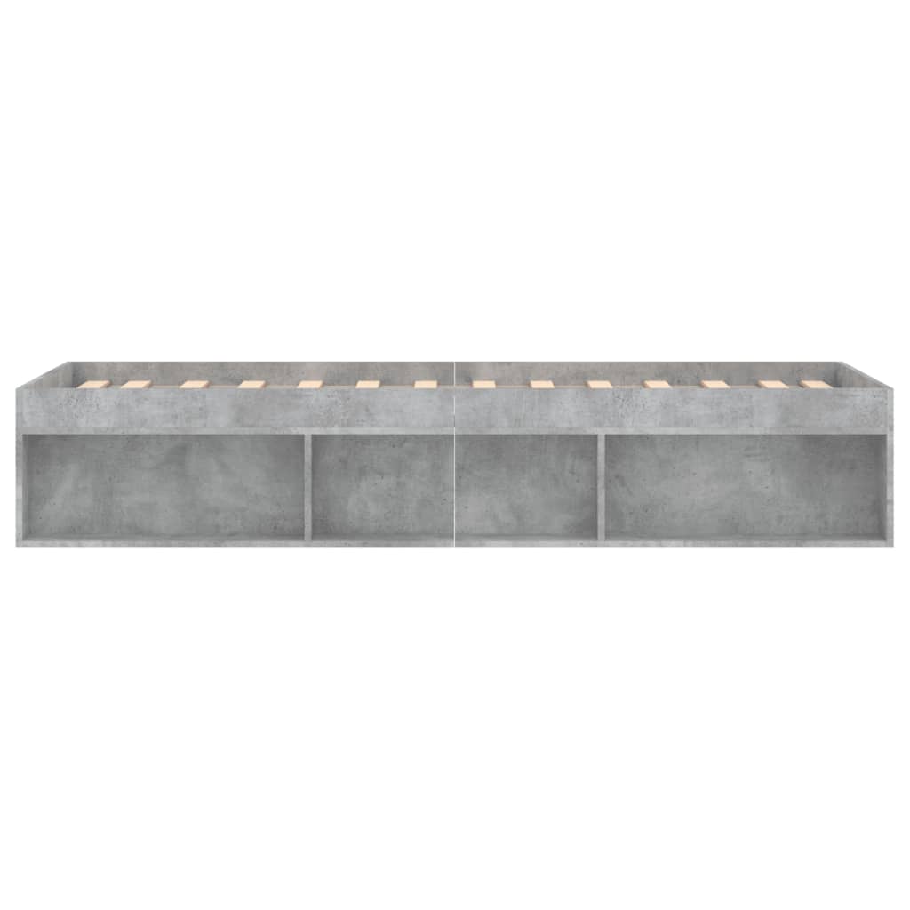 vidaXL Rama łóżka, szarość betonu, 75x190 cm, mała pojedyncza