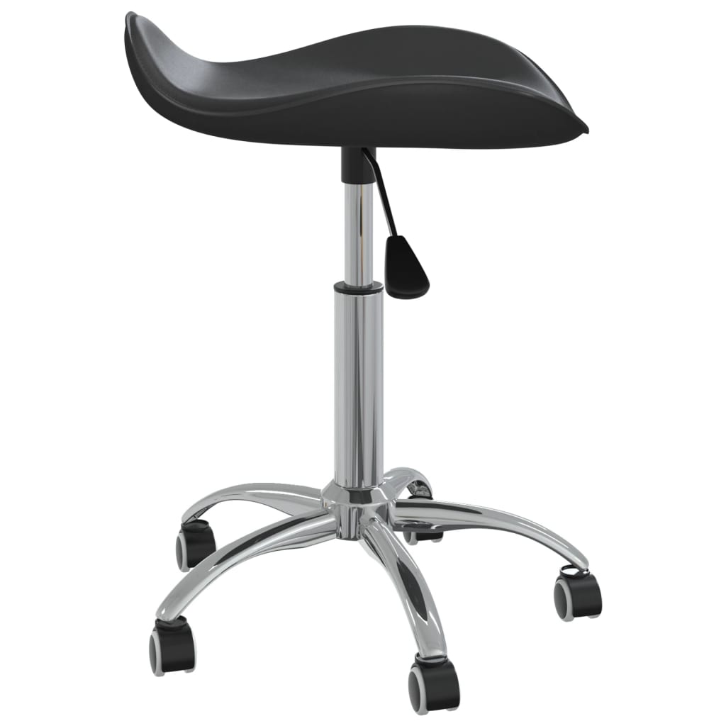 vidaXL Obrotowe krzesło stołowe, czarne, obite sztuczną skórą