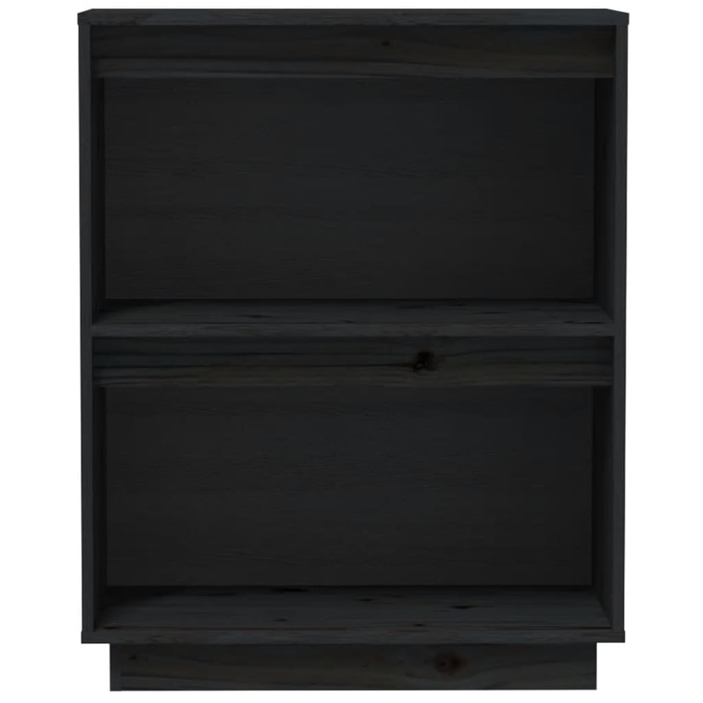 vidaXL Szafka, czarna, 60x34x75 cm, lite drewno sosnowe