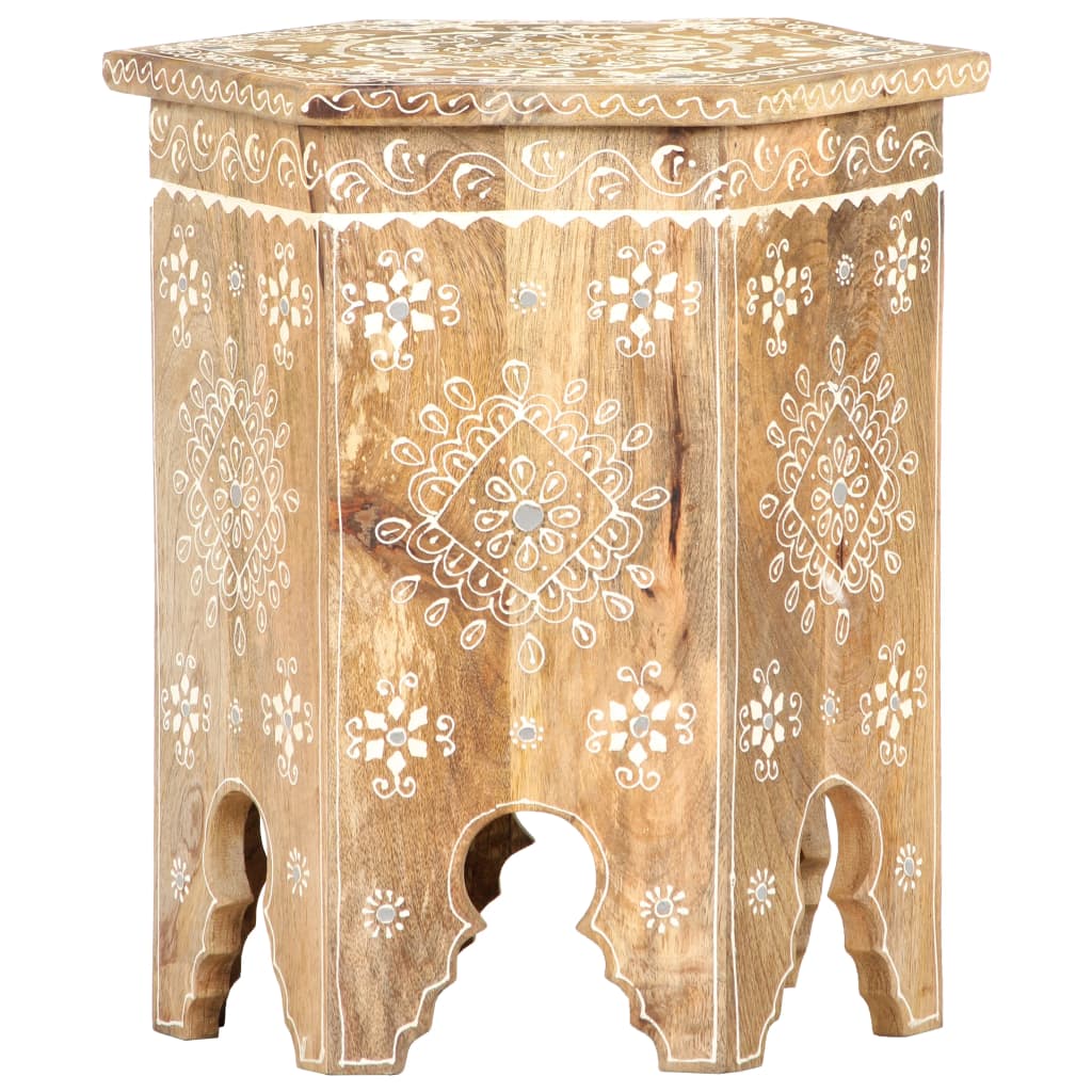 vidaXL Ręcznie malowany stolik, 38x33x42 cm, lite drewno mango