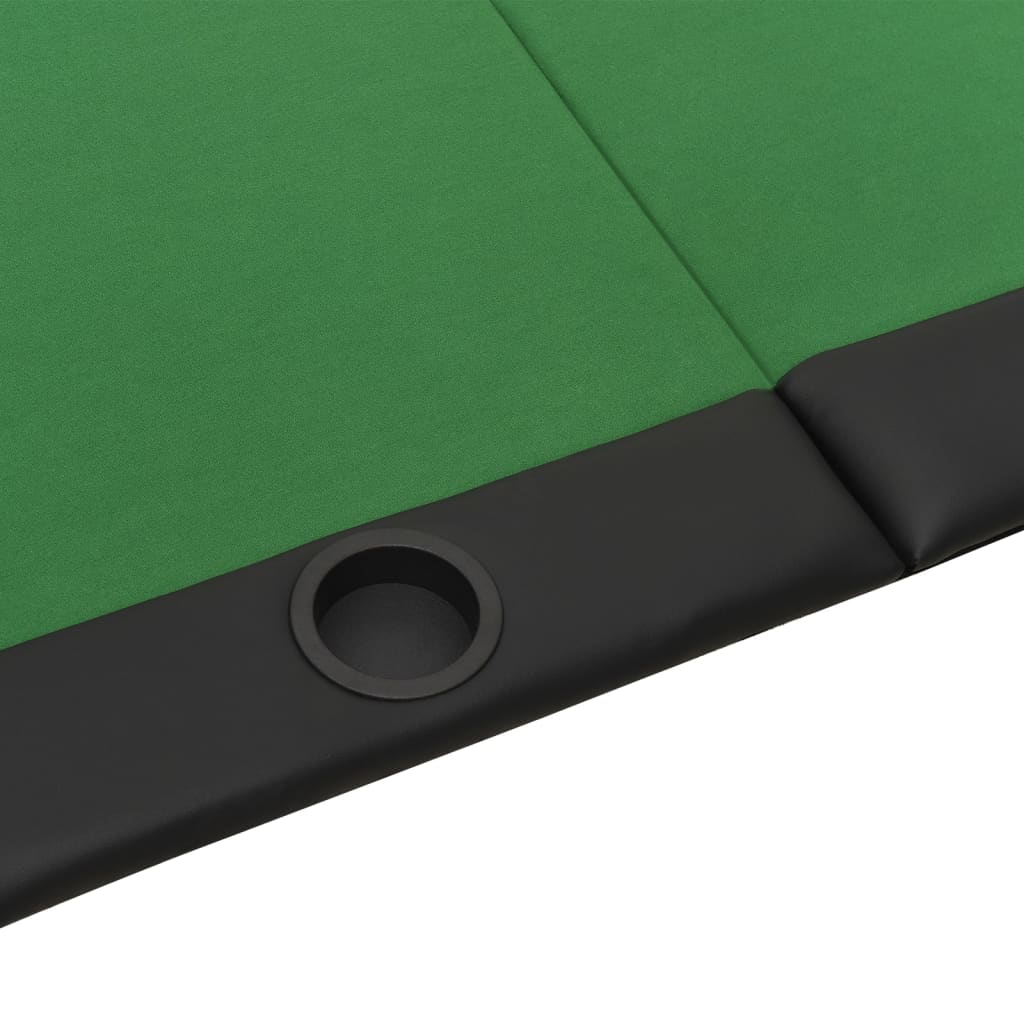vidaXL Składany stół do pokera dla 10 osób, zielony, 206x106x75 cm
