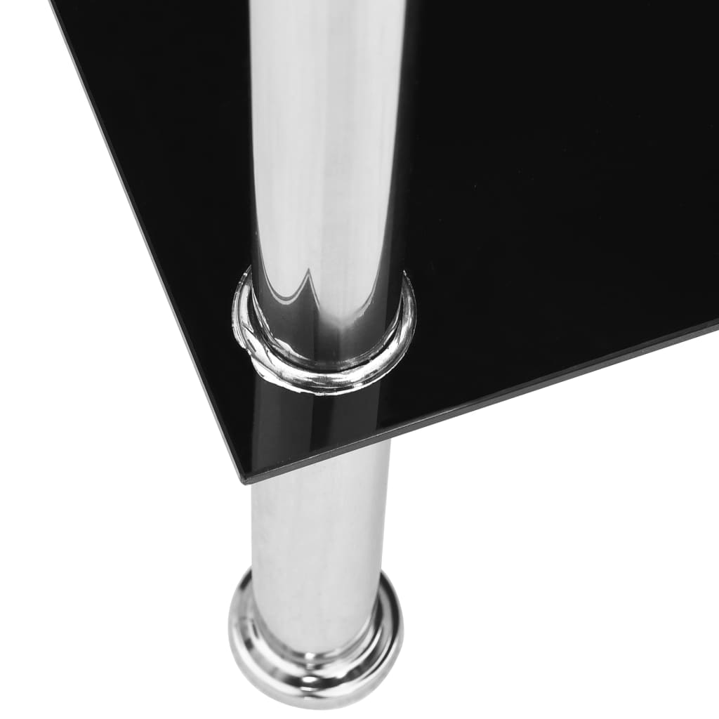 vidaXL Stolik kawowy, czarny, 110x43x60 cm, hartowane szkło