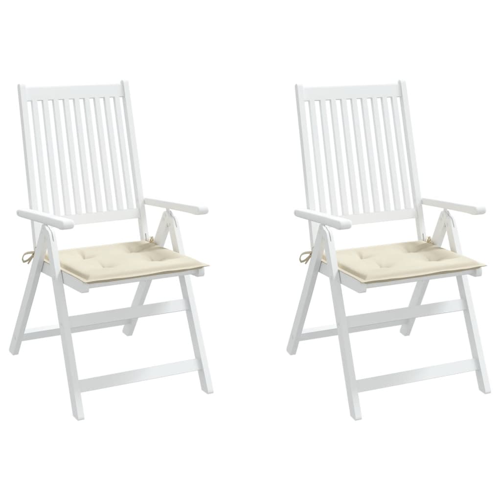 vidaXL Poduszki na krzesła ogrodowe, 2 szt., kremowe, 50x50x3 cm