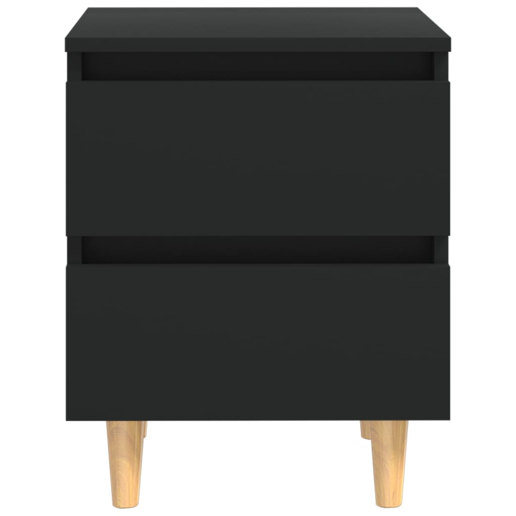 vidaXL 2 szafki nocne z sosnowymi nóżkami, czarne, 40x35x50 cm