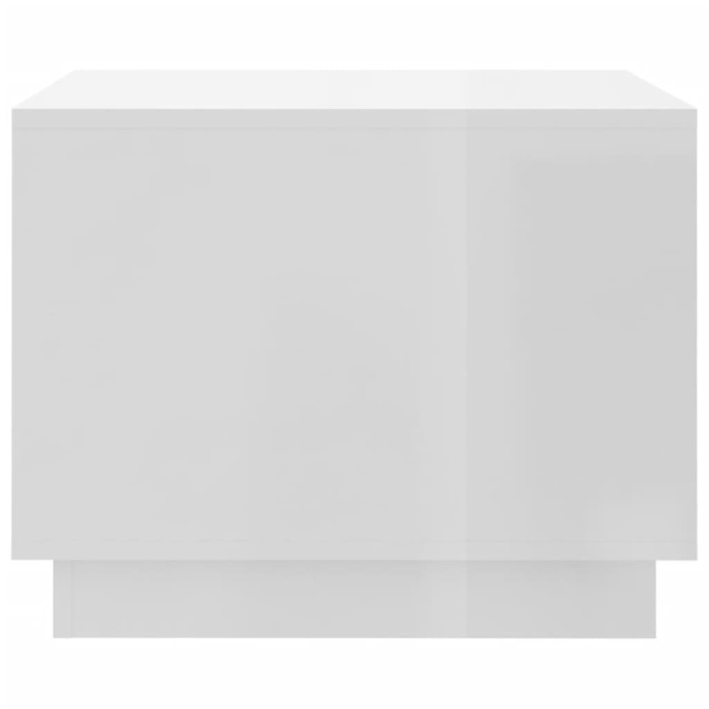 vidaXL Stolik kawowy, biały z połyskiem, 55x55x43 cm, płyta wiórowa