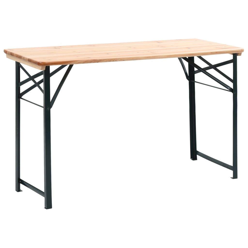 vidaXL Składany stół biesiadny z 2 ławkami, 118 cm, drewno jodłowe