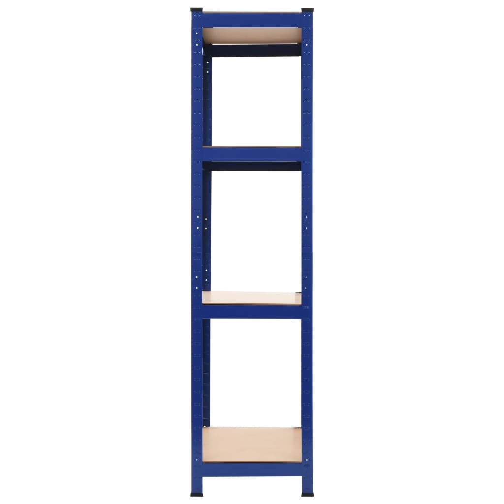 vidaXL Regał z 4 półkami, niebieski, stal i materiał drewnopochodny