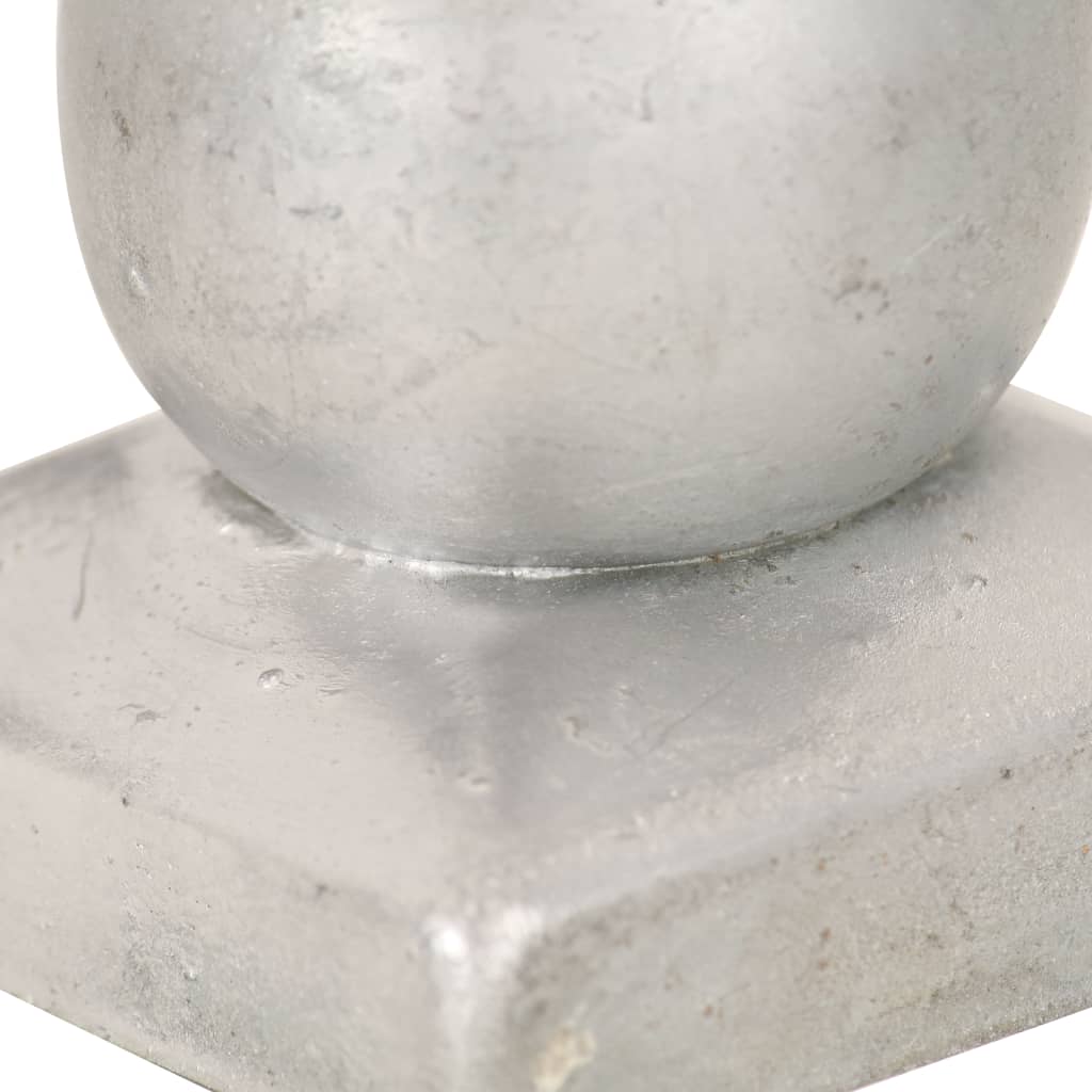 vidaXL Zatyczki na słupki, 6 szt., kule, galwanizowany metal, 71x71 mm