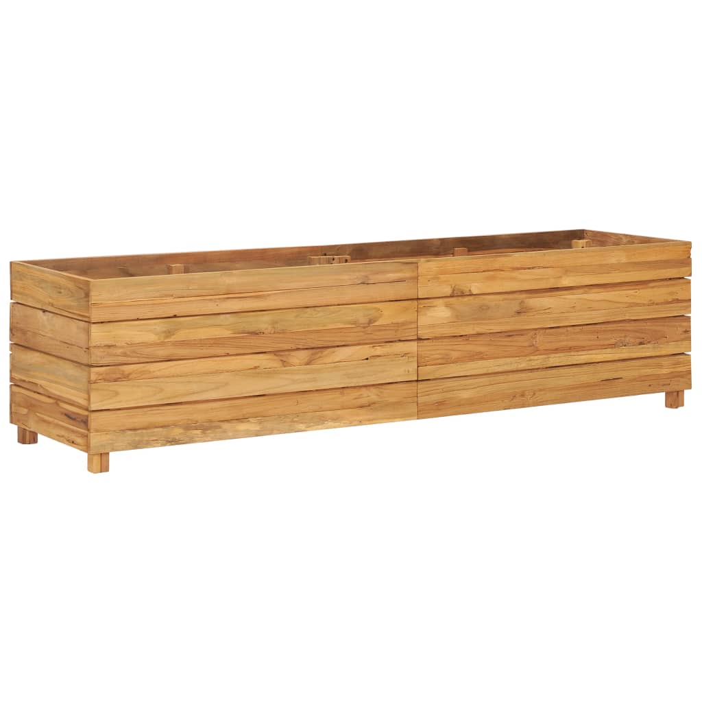 vidaXL Podwyższona donica 150x40x38 cm drewno tekowe z recyklingu/stal