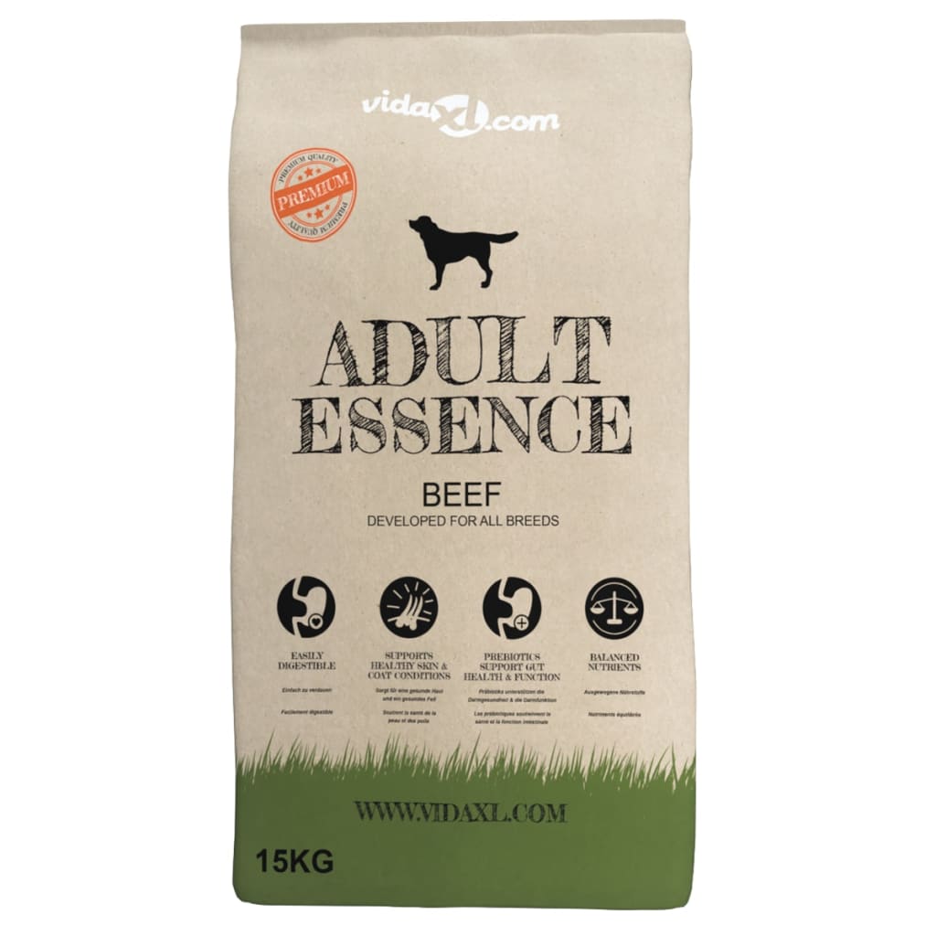 vidaXL Sucha karma dla psów Adult Essence Beef, 15 kg