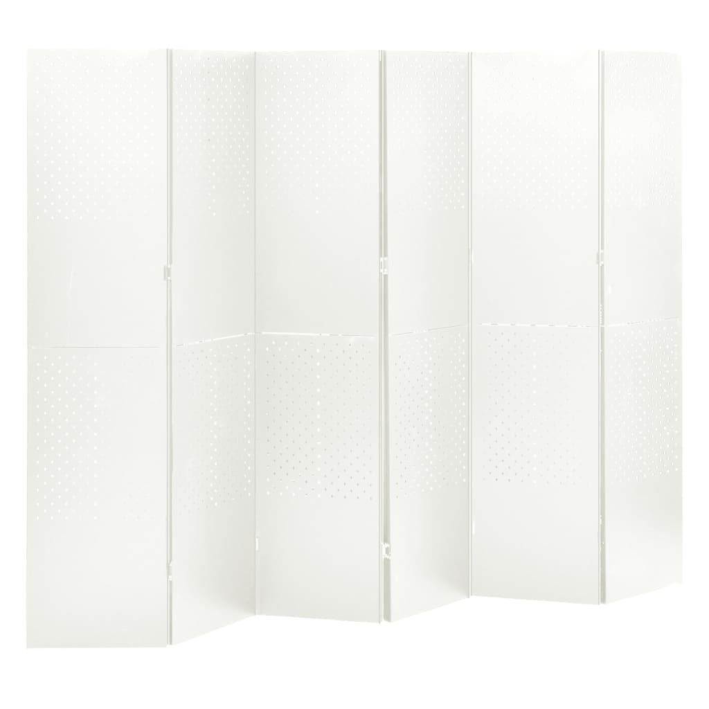 vidaXL Parawany 6-panelowe, 2 szt., białe, 240x180 cm, stalowe