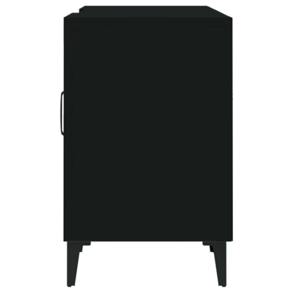 vidaXL Szafka pod TV, czarna, 150x30x50 cm, materiał drewnopochodny
