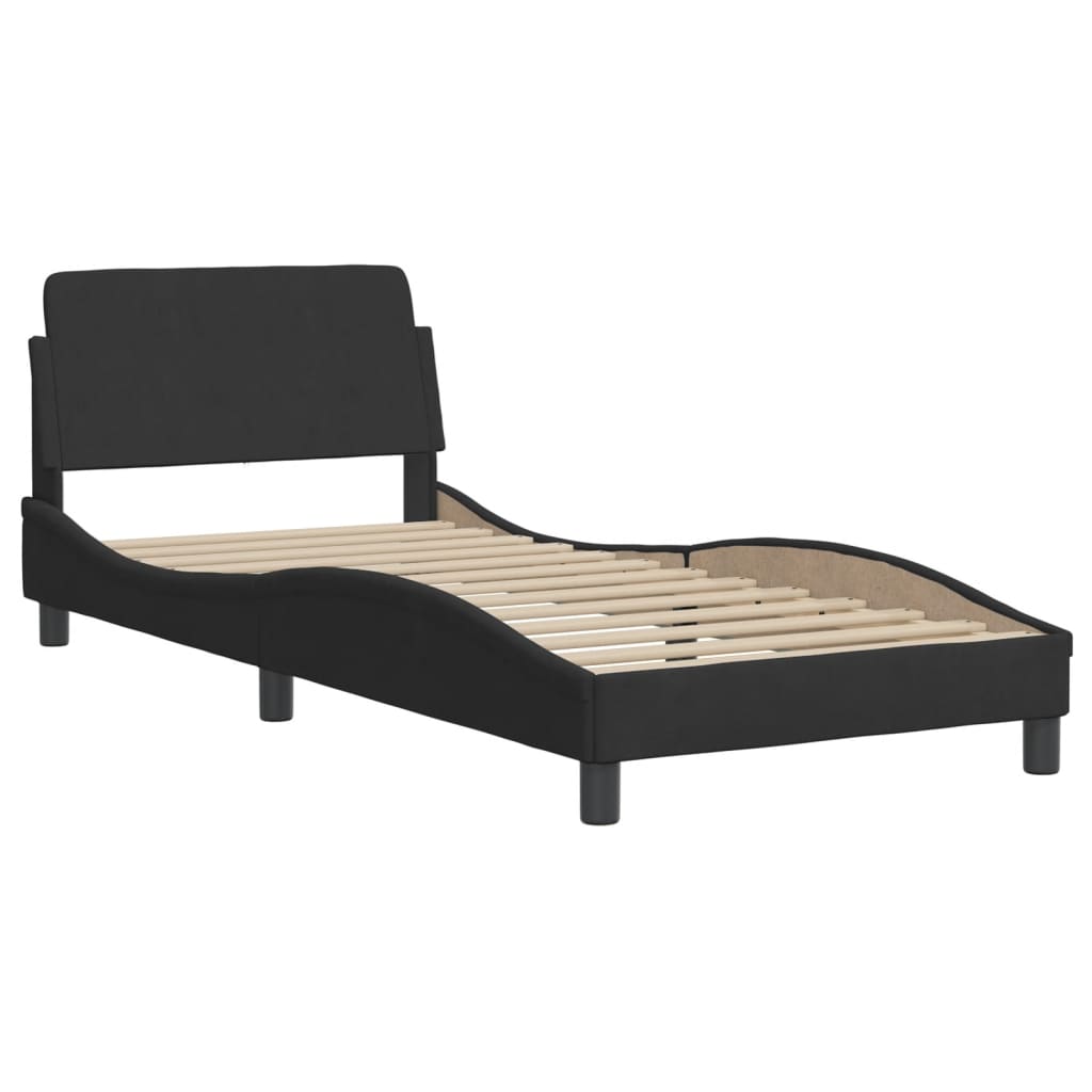 vidaXL Rama łóżka z LED, czarna, 90x200 cm, aksamitna