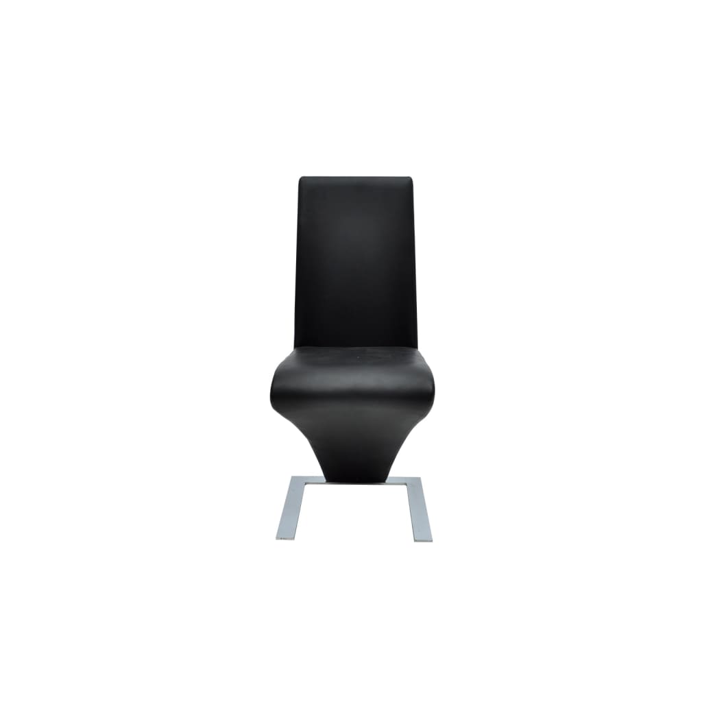 vidaXL Krzesła stołowe, 2 szt., czarne, sztuczna skóra