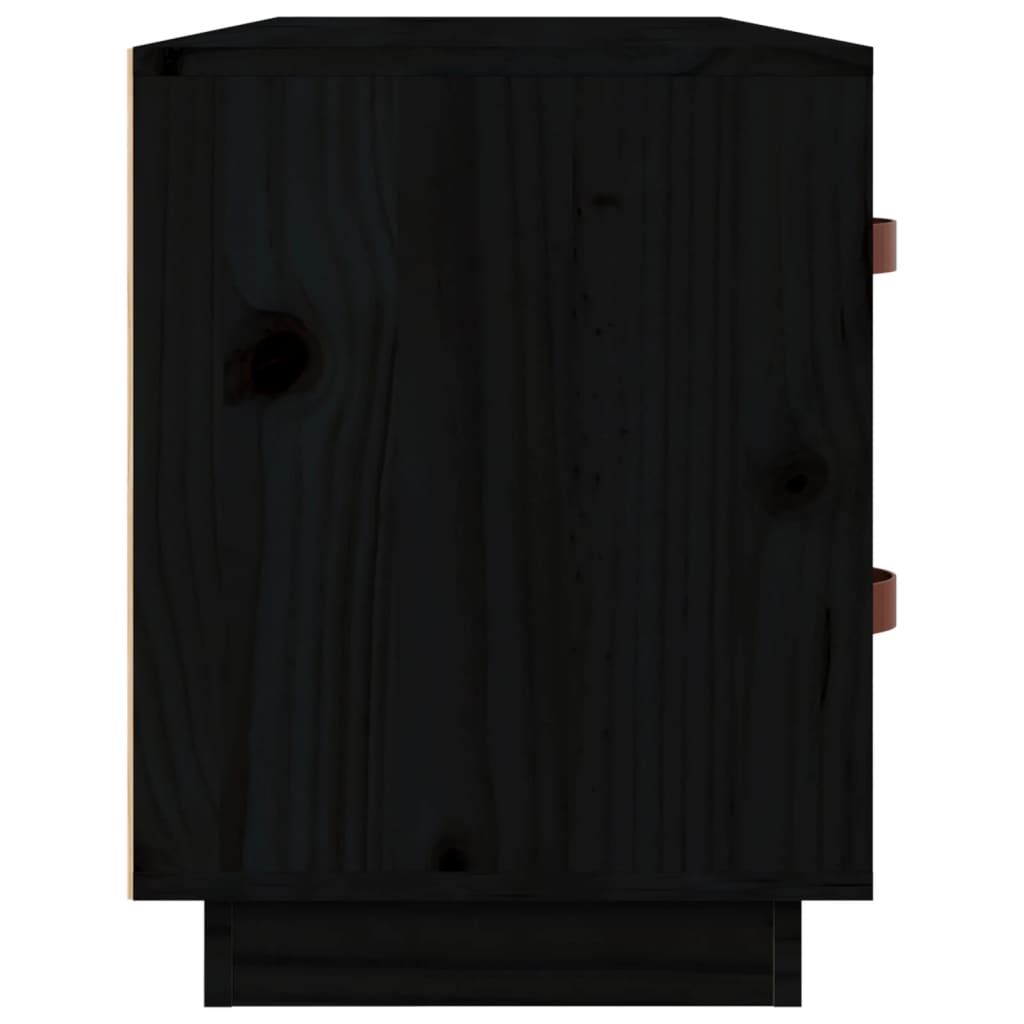 vidaXL Szafka na buty, czarna, 100x34x45 cm, lite drewno sosnowe